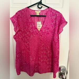 Cynthia Rowley Fuchsia Floral Blouse